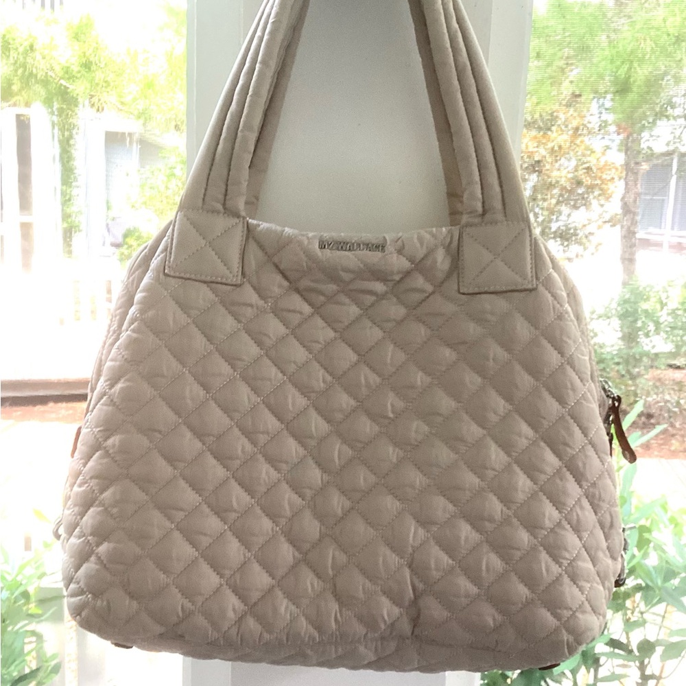 MZ Wallace Cream Quilted Women's Bag,